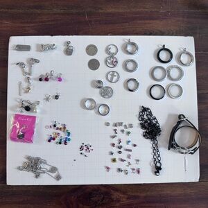 Origami Owl Silver and Black Necklace Lot